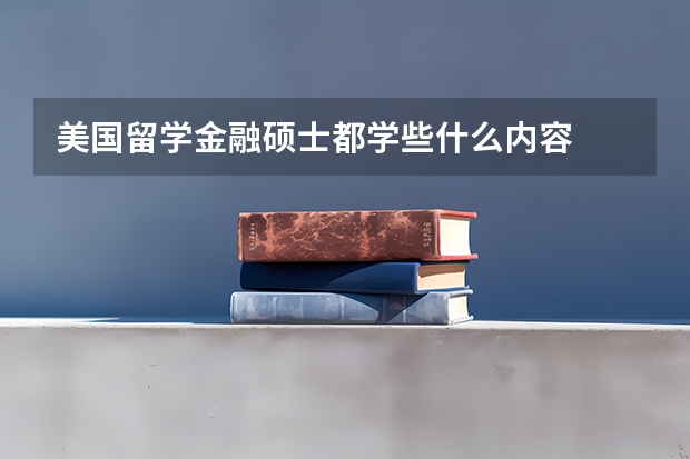 美国留学金融硕士都学些什么内容