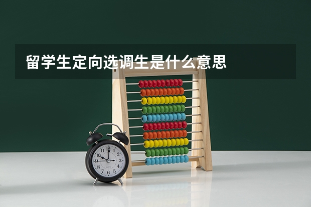 留学生定向选调生是什么意思